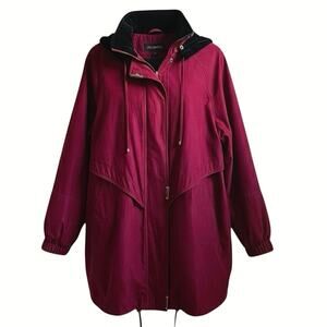 Women’s Plus FS Limited All Weather Hooded Zip Parka Coat Jacket 1X Burgundy